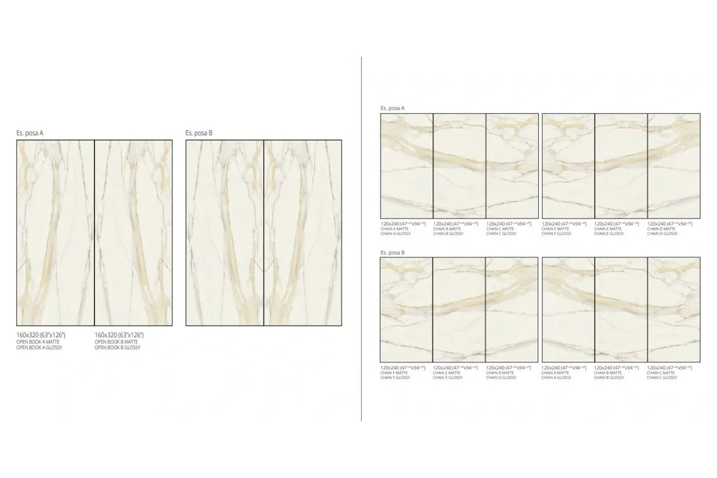 A series of images showing different types of marble.