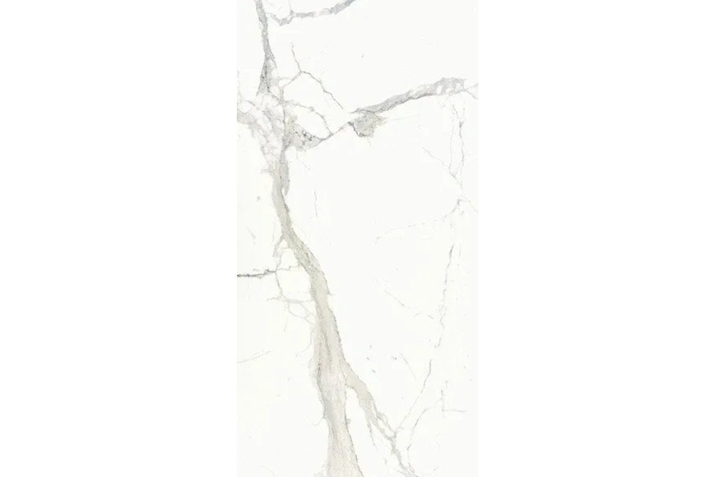 A white marble floor with a large crack in it.